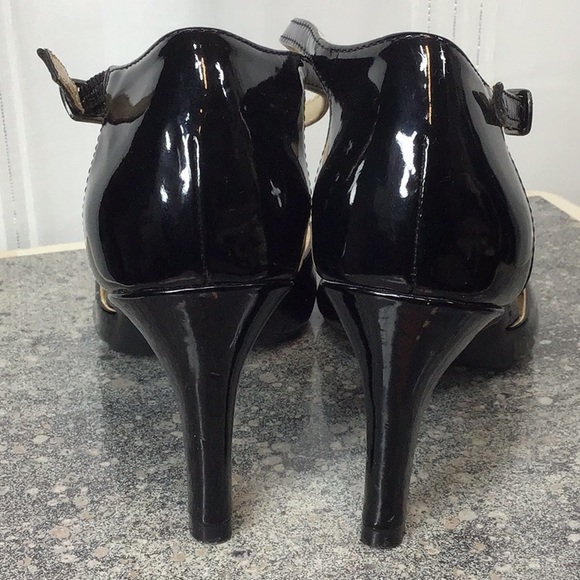 Adrienne Vittadini ‘Citrus’ Black Faux Panted Ankle Strap Point Toe Heels - Picture 4 of 14